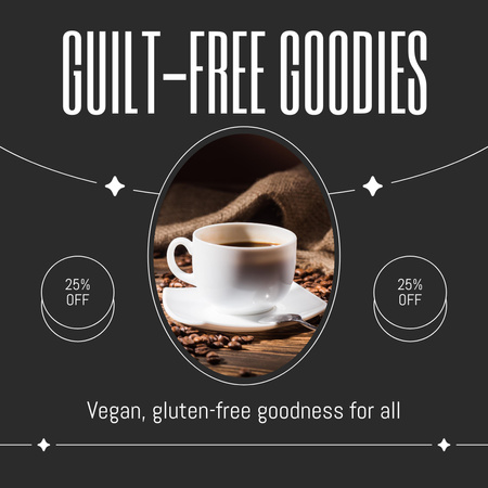 Stunning Coffee With Discounts In Vegan Coffee Shop Instagram AD Design Template
