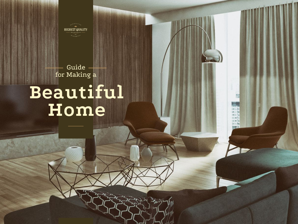 Guide for making a beautiful home Presentationデザインテンプレート