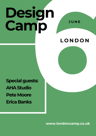 Design Camp in London Poster tervezősablon