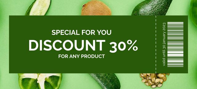 Special Discount For Every Item In Groceries Coupon 3.75x8.25in Tasarım Şablonu