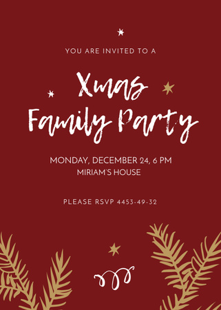 Christmas Party Family Having Dinner Invitation – шаблон для дизайна