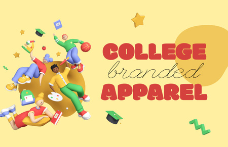 Advertisement for Branded College Apparel Business Card 85x55mm tervezősablon
