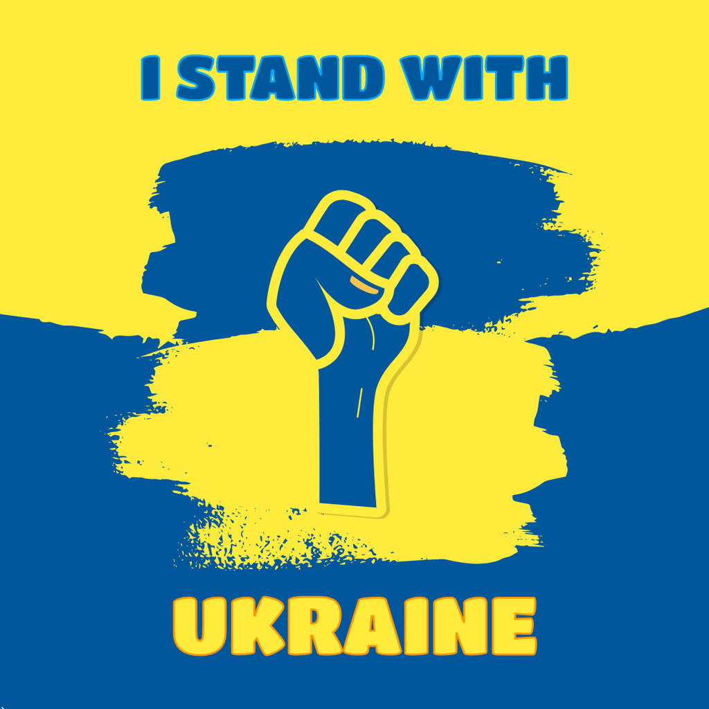 Platilla de diseño Hand of Resistance to Stand with Ukraine Instagram
