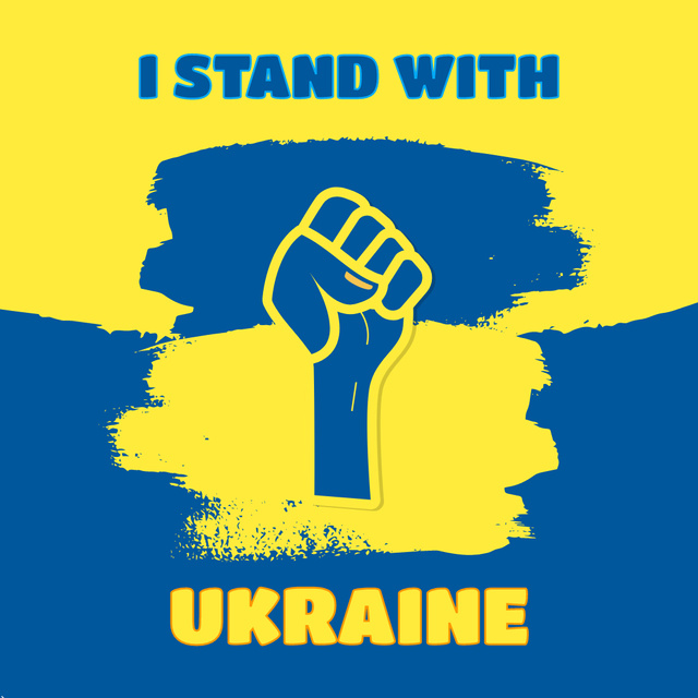 Ontwerpsjabloon van Instagram van Hand of Resistance to Stand with Ukraine
