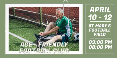 Yaşlı Dostu Futbol Kulübü Nisanda Sahada Twitter Tasarım Şablonu