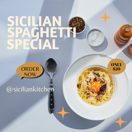 Modèle de visuel Tasty Spaghetti Offer - Instagram