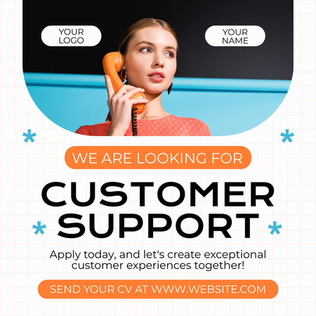 Customer Support Specialist is Wanted Instagram Design Template