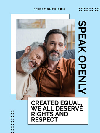 Cute LGBT Couple Poster US Design Template