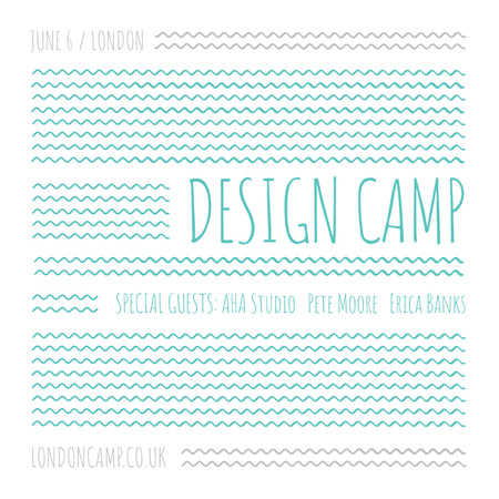 Plantilla de diseño de Design camp announcement on Blue waves Instagram AD 