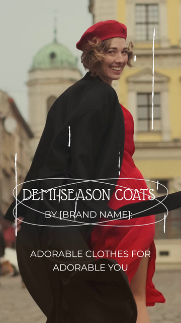 Beautiful Demi-Season Coats Offer TikTok Video Modelo de Design