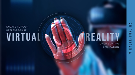 Ontwerpsjabloon van Youtube Thumbnail van Virtuele realiteit online daten