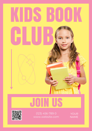 Invitation to Kids Book Club Poster Design Template