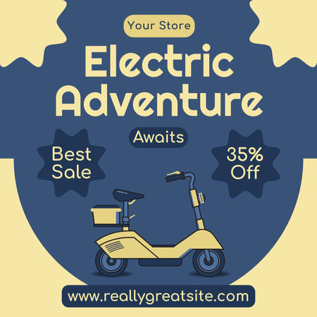 Sale of Electric Bikes Instagram AD Design Template