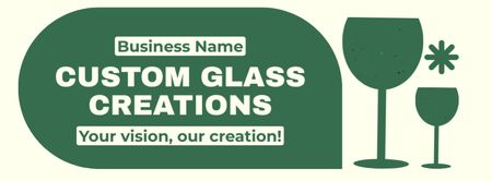 Custom Glass Drinkware Creation Offer Facebook cover Design Template