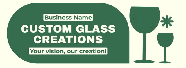 Custom Glass Drinkware Creation Offer Facebook cover Modelo de Design