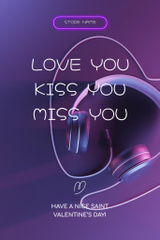 Love You and Kiss You Message on Violet