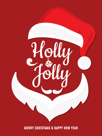 Template di design Vacanze di Natale saluto Babbo Natale Poster US