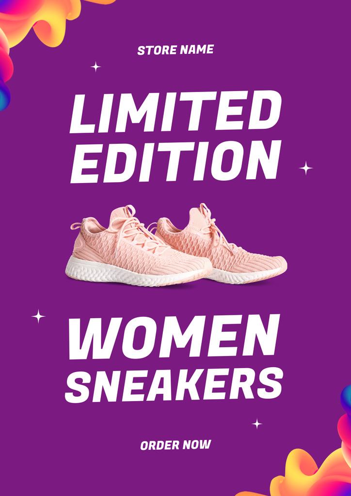 Limited Edition of Running Sneakers for Women Poster Design Template