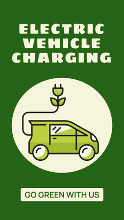 Ontwerpsjabloon van Instagram Story van Milieuvriendelijk laadstation voor elektrische auto's