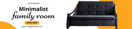 Designvorlage Möbel im minimalistischen Stil Grau und Gelb für Ebay Store Billboard