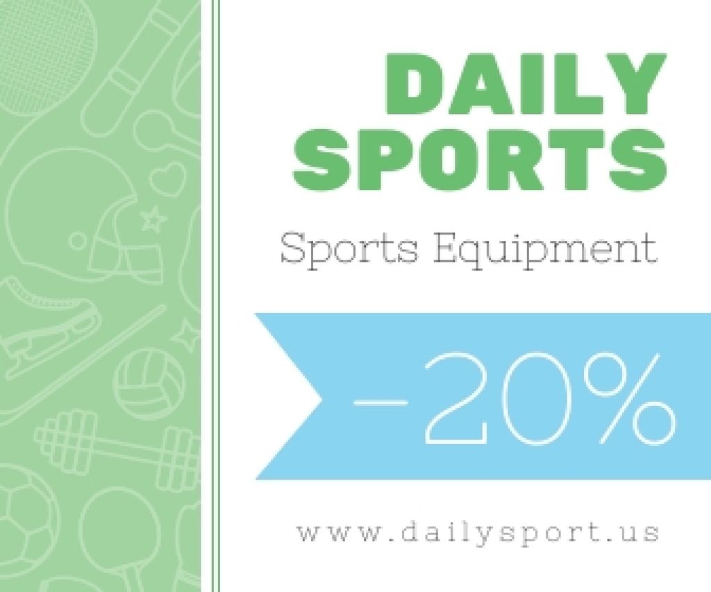 Sports equipment sale advertisement Large Rectangle Design Template