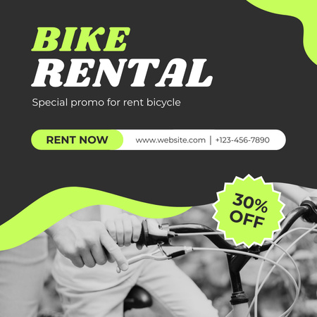 Plantilla de diseño de Promoción de Bicicletas Urbanas en Alquiler Instagram 