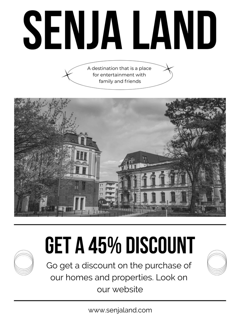 Discount Property Services with Buildings Poster 36x48in – шаблон для дизайну