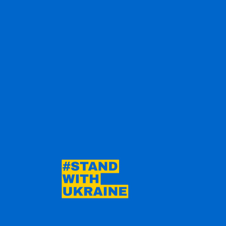 Stand with Ukraine Phrase in National Flag Colors Instagram Design Template