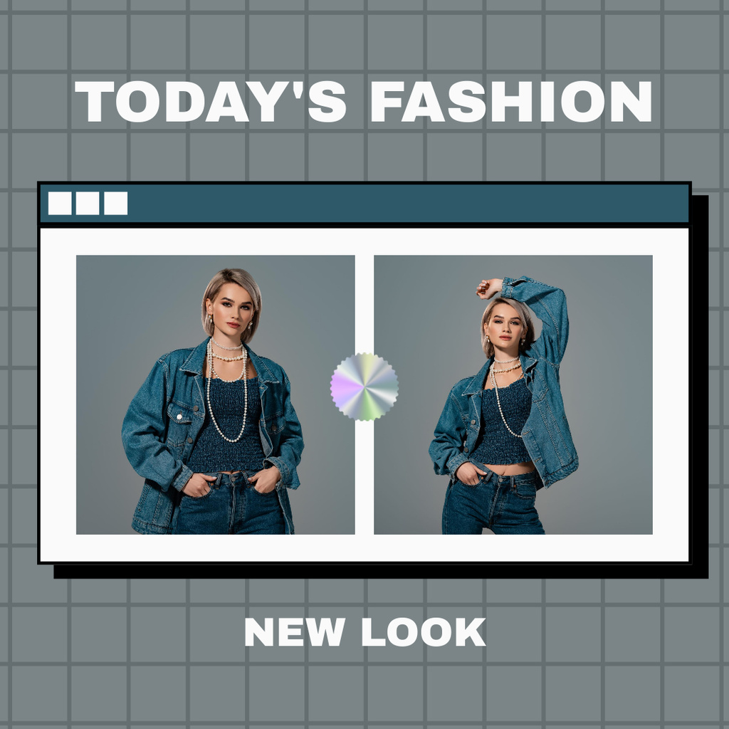 New Fashion Look with Stylish Woman Instagram Tasarım Şablonu