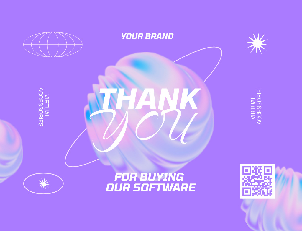 Thanks for VR Software Purchasing Postcard 4.2x5.5in Design Template