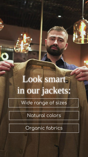 Men`s Jacket Collection Promotion TikTok Video Šablona návrhu