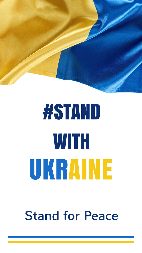 Flag of Ukraine to Stand for Peace Instagram Story Modelo de Design