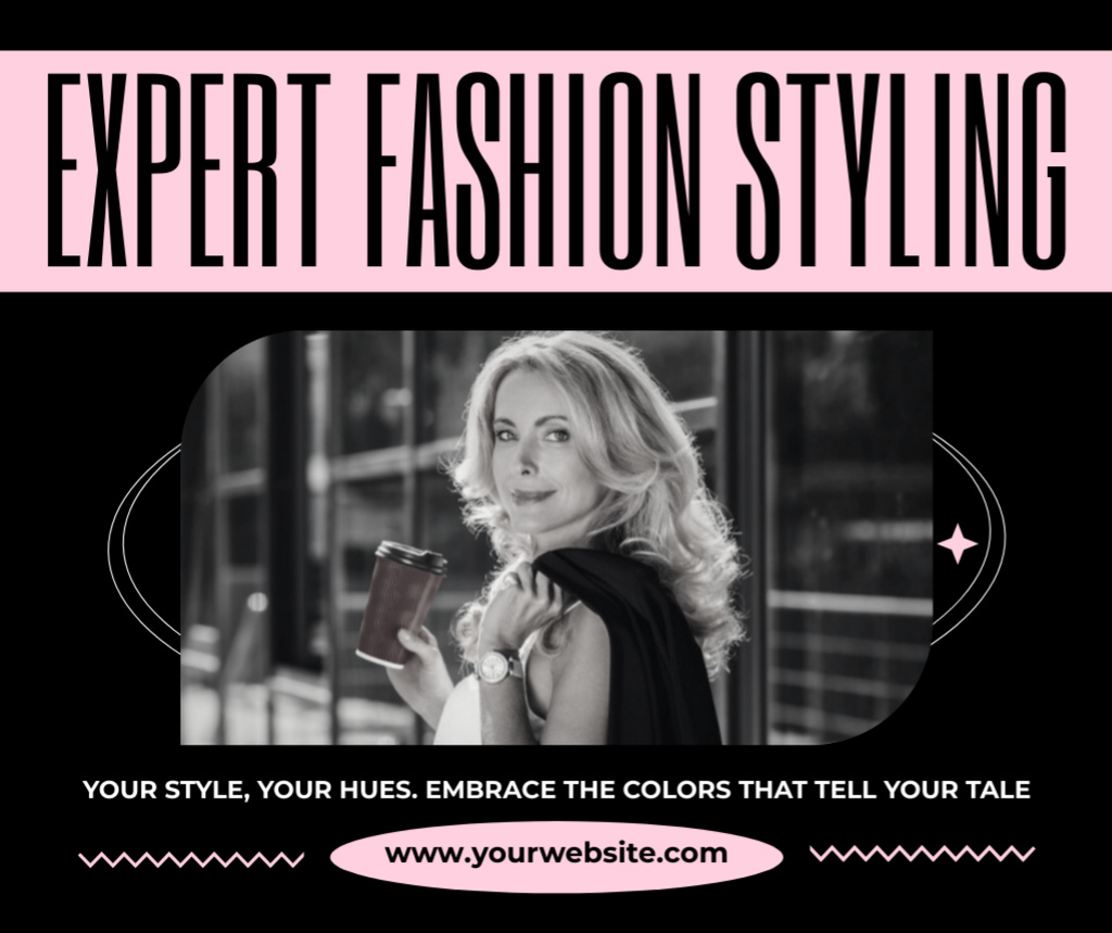 Personal Fashion Assistant Offer on Pink Facebook Design Template