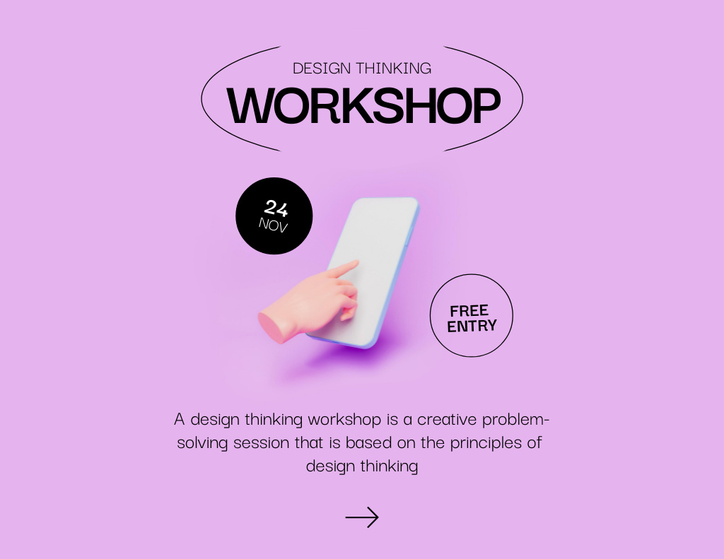 Experimental Design Brainstorming Workshop Announcement Flyer 8.5x11in Horizontal tervezősablon