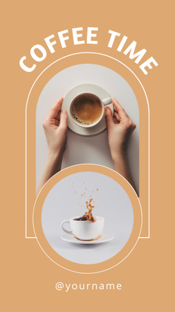 Coffe Time in Pastel Backgraund Instagram Story Design Template