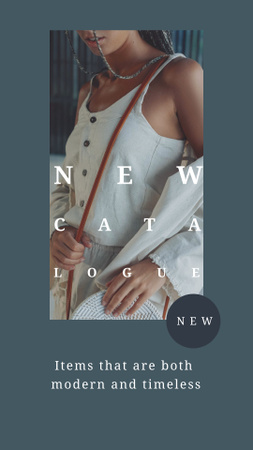 Bags Catalogue Ad with Stylish Woman Instagram Story Design Template
