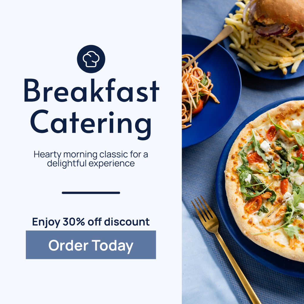 Designvorlage Reduced Price Offer for Breakfast Catering für Instagram AD