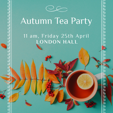 Blooming Tea Party with Tender Flower Instagram Design Template