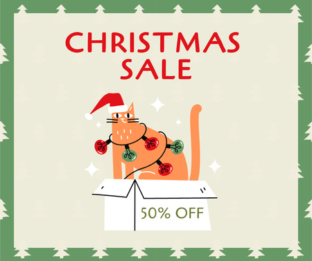 Christmas Holiday Sale Announcement Facebook Design Template