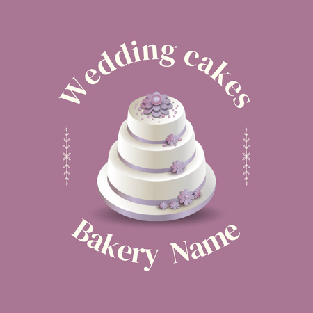Wedding Cake With Bakery Promotion Animated Logo Design Template