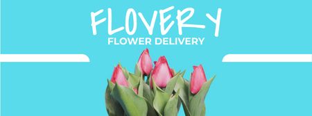Growing and blooming tulips Facebook Video cover Design Template