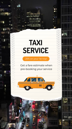 Serviço de táxi com desconto na cidade grande TikTok Video Modelo de Design