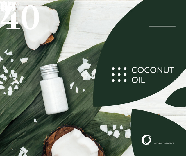 Cosmetics Offer with Natural Oil in Bottles Facebookデザインテンプレート