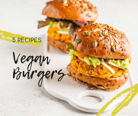 Vegan Burgers offer Facebook Design Template