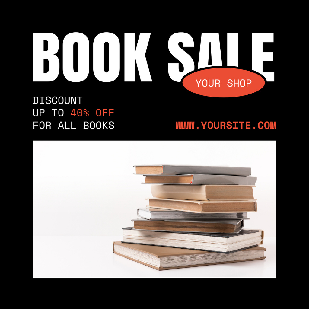 Impressive Books Sale Ad Instagramデザインテンプレート