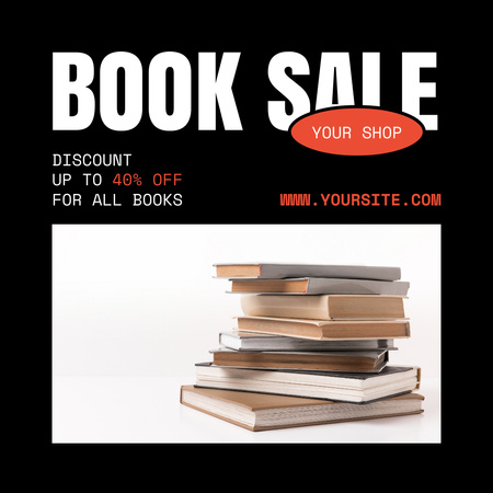 Ontwerpsjabloon van Instagram van Impressive Books Sale Ad