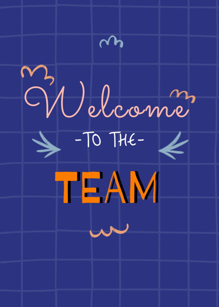 Welcome to the Team Phrase Postcard 5x7in Vertical Πρότυπο σχεδίασης