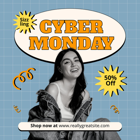 Cyber Monday Fashion Bargain Announcement Instagram AD Design Template