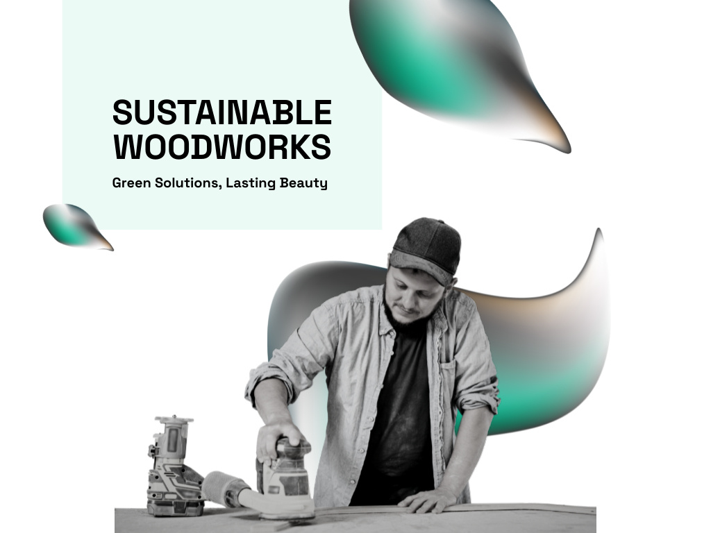 Designvorlage Sustainable Woodworking Solutions Offer für Presentation