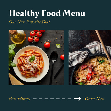 Ontwerpsjabloon van Instagram van Healthy Food Menu Ad